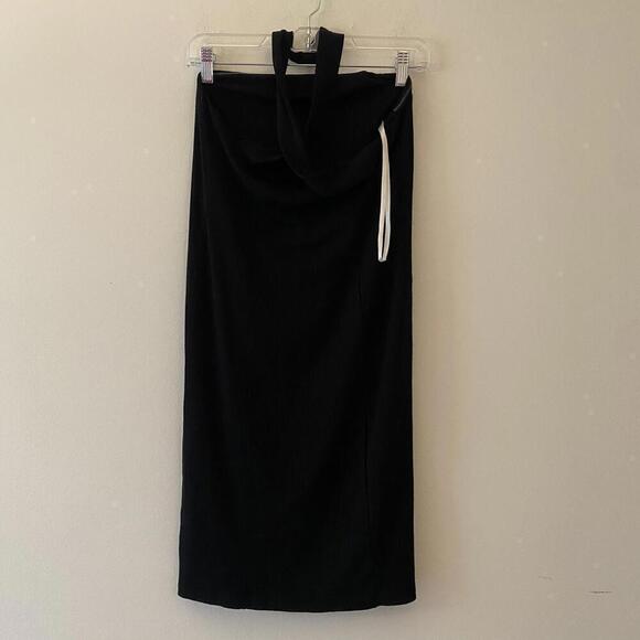 Privacy please black ribbed strapless wrap halter neck - Picture 6 of 6